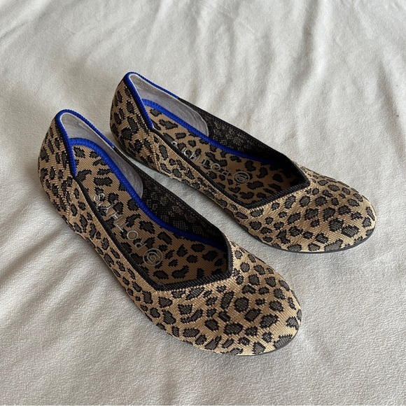 Rothy’s Leopard Round Toe Flats Size 7 - Picture 2 of 4